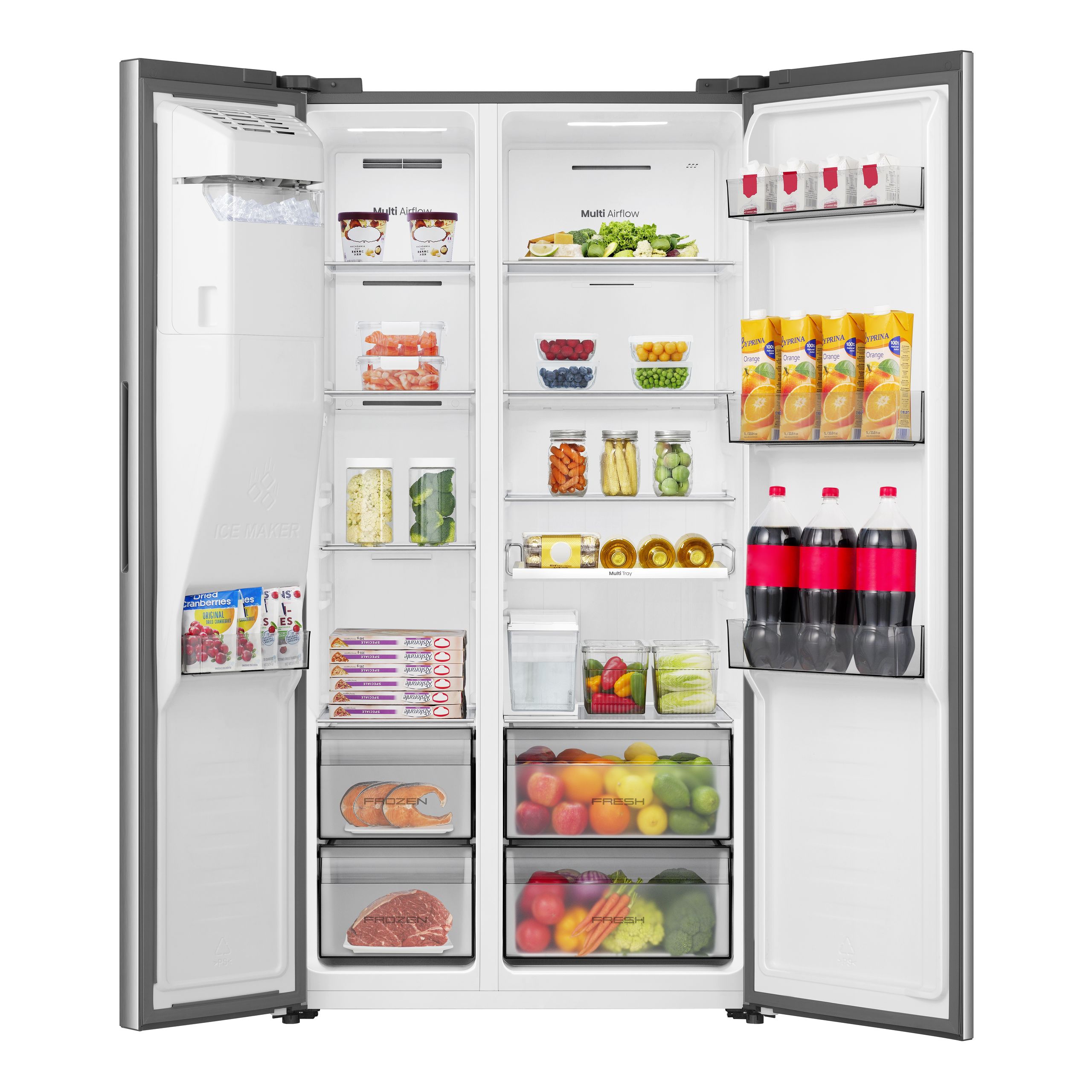 HISENSE FRIDGE, 499L BRUSH/SS W/D + ICE - Image 4